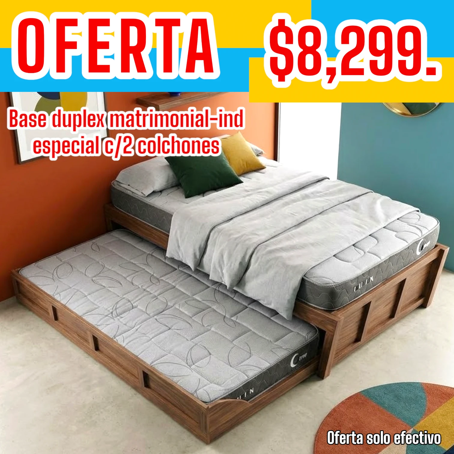 Duplex especial mat-ind special  con 2 colchones